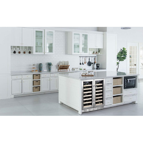 Kalamera BuiltIn Refrigeration 30.5'' width 66 Bottle Dual Zone Built